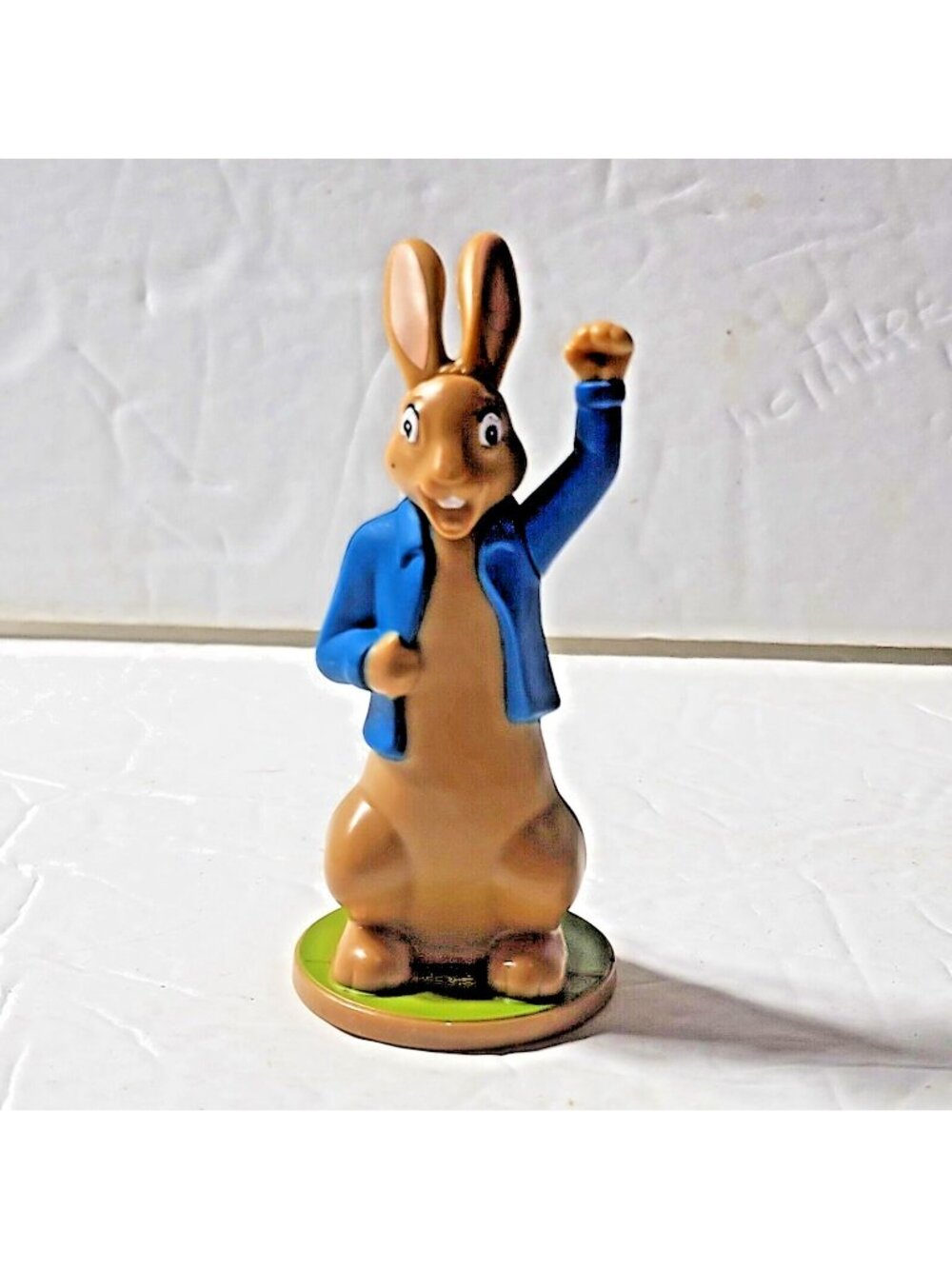 Peter Rabbit McDonalds Figure Fist in Air Blue Coat Happy Meal Toy 3.5" 2018